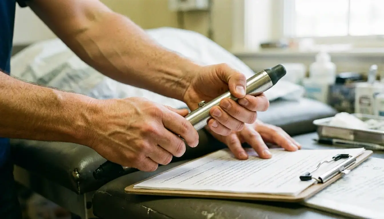Chiropractic Activator in Chiropractor: Chiropractic Activator is a handheld, spring-loaded instrument used by chiropracto...