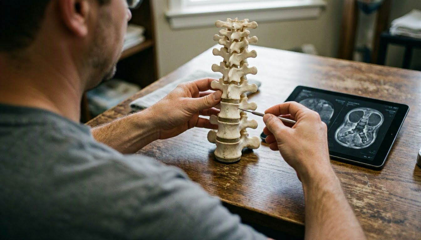 Spinal Stenosis in Chiropractor: Spinal Stenosis is a narrowing of the spaces within the spine, which—visual guide
